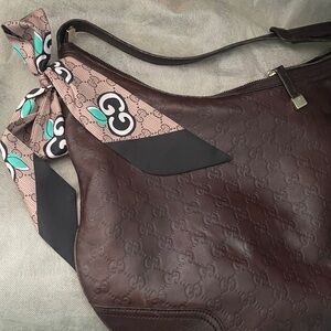 Gucci Authentic bag Dark Brown Monogram Shoulder Bag leather
Hobo GUCCI